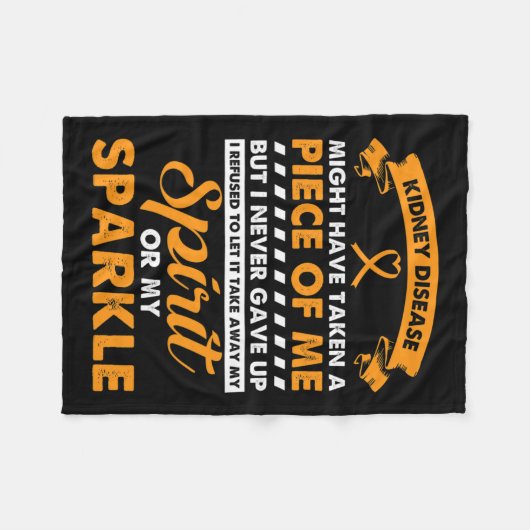 Couverture Polaire Cadeau pour la maladie du rein - Ne jamais renonce (Devant (Horizontal))