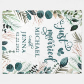 Couverture Polaire Cadeau pour les jeunes mariés de verdure juste mar (Devant (Horizontal))
