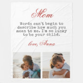 Couverture Polaire Cadeau pour Maman Typographie Script Chaud Message (Devant)