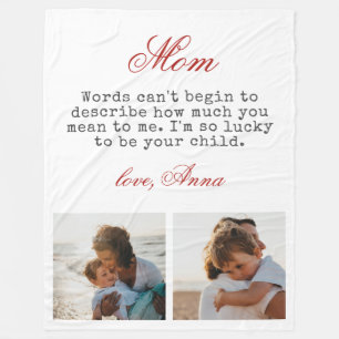 Couverture Polaire Cadeau pour Maman Typographie Script Chaud Message