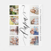 Couverture Polaire Cadeau pour Papa| Collage photo de petits-enfants (Devant)