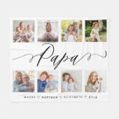 Couverture Polaire Cadeau pour Papa| Collage photo de petits-enfants (Devant (Horizontal))