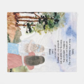 Couverture Polaire Cadeau pour Soeur ou Amis Aquarelle Paysage (Devant (Horizontal))