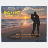 Couverture Polaire Cadeau Romance Couples personnalisable (Devant (Horizontal))
