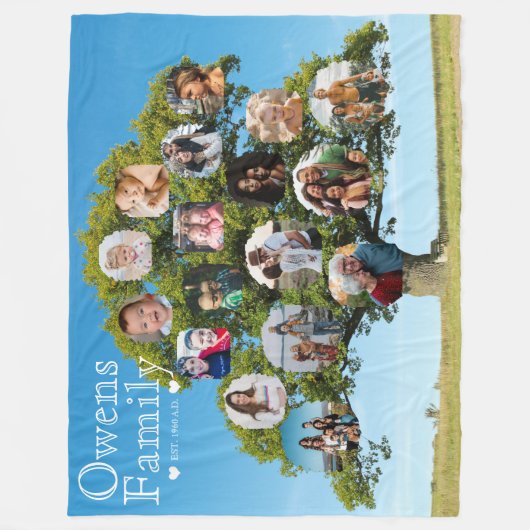 Couverture Polaire Cadeau unique Keepsaké | Photo de l'arborescence d (Devant)
