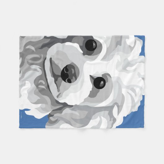 Couverture Polaire Cadeaux blancs de caniche (Devant (Horizontal))