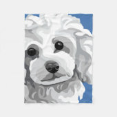 Couverture Polaire Cadeaux blancs de caniche (Devant)