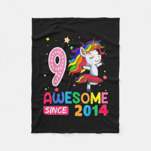 Couverture Polaire Cadeaux de 9 ans Filles Ados Funny Unicorn 9th Bir