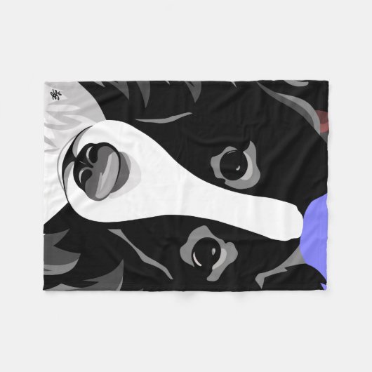 Couverture Polaire Cadeaux de border collie (Devant (Horizontal))