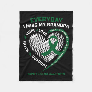 Couverture Polaire Cadeaux de mémoire Miss My Grand-pa Kidney Disease