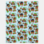 Couverture Polaire Cadeaux de Noël de chat noir (Devant)
