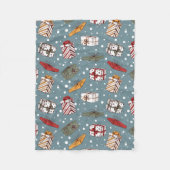 Couverture Polaire Cadeaux de Noël motif (Devant)