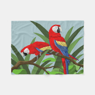 Couverture Polaire Cadeaux de perroquet d'ara d'écarlate