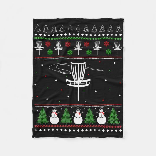 Couverture Polaire Cadeaux de pyjama de pull de Noël moche de Disc Go (Devant)