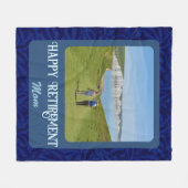 Couverture Polaire Cadeaux de retraite heureux personnalisés pour mam (Devant (Horizontal))