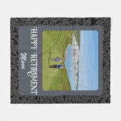 Couverture Polaire Cadeaux de retraite heureux personnalisés pour Mam (Devant (Horizontal))