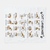 Couverture Polaire Cadeaux personnalisés en langage de chat (Devant (Horizontal))