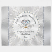 Couverture Polaire Cadeaux personnalisés pour deux ans d'argent (Devant (Horizontal))