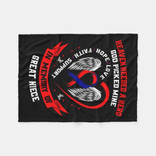 Couverture Polaire Cadeaux Perte Grande Nièce Maladie de Coeur Sensib (Devant (Horizontal))