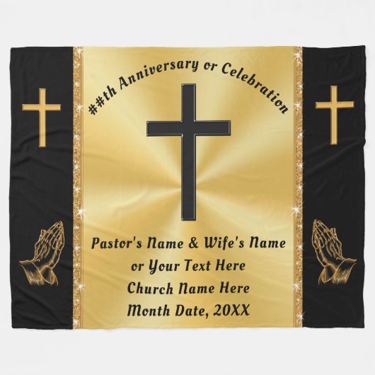 Couverture Polaire Cadeaux pour l'anniversaire du pasteur et de la fe (Devant (Horizontal))