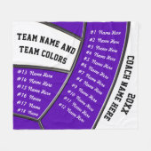 Couverture Polaire Cadeaux pourpres et blancs d'entraîneur de (Devant (Horizontal))