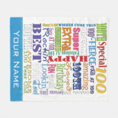 Couverture Polaire Cadeaux spéciaux et uniques 100e fête d'anniversai (Devant (Horizontal))