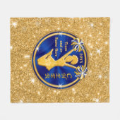 Couverture Polaire Cadeaux supérieurs d'acclamation de bleu et d'or, (Devant (Horizontal))