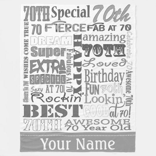 Couverture Polaire Cadeaux Uniques Et Spéciaux 70e Anniversaire (Devant)