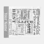 Couverture Polaire Cadeaux Uniques Et Spéciaux De Fête Du 40E Anniver (Devant (Horizontal))