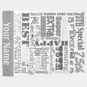 Couverture Polaire Cadeaux Uniques Et Spéciaux De Soixante-Quinzième  (Devant (Horizontal))