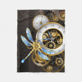 Couverture Polaire Cadran Steampunk avec libellule (Devant)