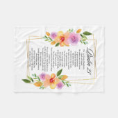 Couverture Polaire Cadre géométrique floral Psalm 23 (Devant (Horizontal))