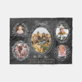 Couverture Polaire Cadres botaniques en ruban 5 grands-parents photo  (Devant (Horizontal))