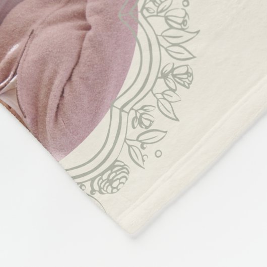 Couverture Polaire Cadres ruban et botanique 5 grands-parents photo (Coin)