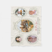 Couverture Polaire Cadres ruban et botanique 5 grands-parents photo (Devant)