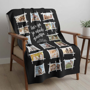 Couverture Polaire Cadres rustiques blanc/noir amour Ya Grandpa ID101