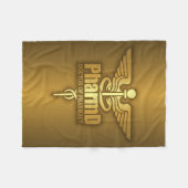 Couverture Polaire Caducée d'or (PharmD) (Devant (Horizontal))