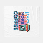 Couverture Polaire Café Art Je t'aime plus que café (Devant (Horizontal))