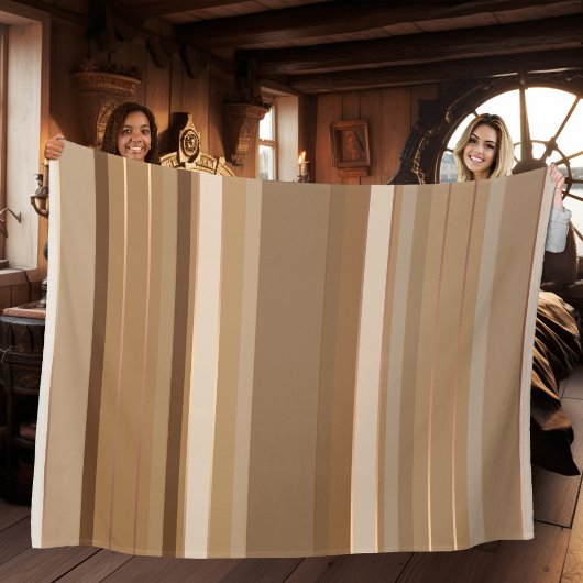 Couverture Polaire Café Chocolat et Caramel rayé