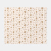 Couverture Polaire Café Cute Kawaii et Motif d'automne Feuille (Devant (Horizontal))