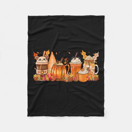 Couverture Polaire Café d'automne à épices Thé chaud à l'automne Harv (Devant)