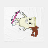 Couverture Polaire Café en patinage avec skateboard (Devant (Horizontal))