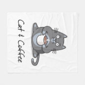 Couverture Polaire Café et chat (Devant (Horizontal))