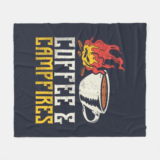 Couverture Polaire Café et feux de camp Aventure Camping (Devant (Horizontal))