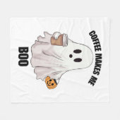 Couverture Polaire Café fantôme Halloween drôle (Devant (Horizontal))
