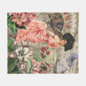 Couverture Polaire Café Lady Victorian Femme Rose Classy (Devant (Horizontal))