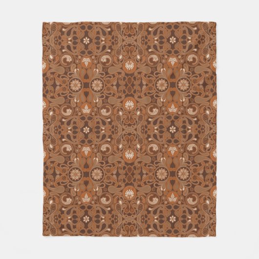 Couverture Polaire Café Latte Paisley Soft Fleece Blanket (Devant)