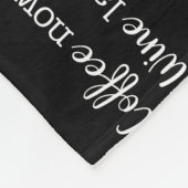 Couverture Polaire Café Maintenant Vin Plus Tard Texte Simple  (Coin)