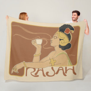 Couverture Polaire Café Rajah Art Nouveau vintage, Dame mit Kaffee