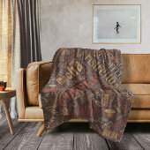 Couverture Polaire Café sur Burlap Word Cloud Brown ID283